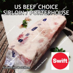 Beef Sirloin America US CHOICE (Striploin / New York Strip / Has Luar) frozen whole cuts +/- 6 kg/pc (price/kg) brand USDA IBP (in stock)